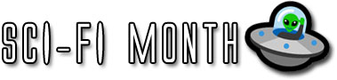 A small banner of a green alien in a flying saucer next to text that reads 'Sci-Fi Month'